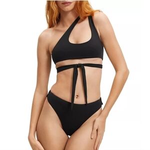 NWT Good American 10 Ways to Wear Bikini Top in Black